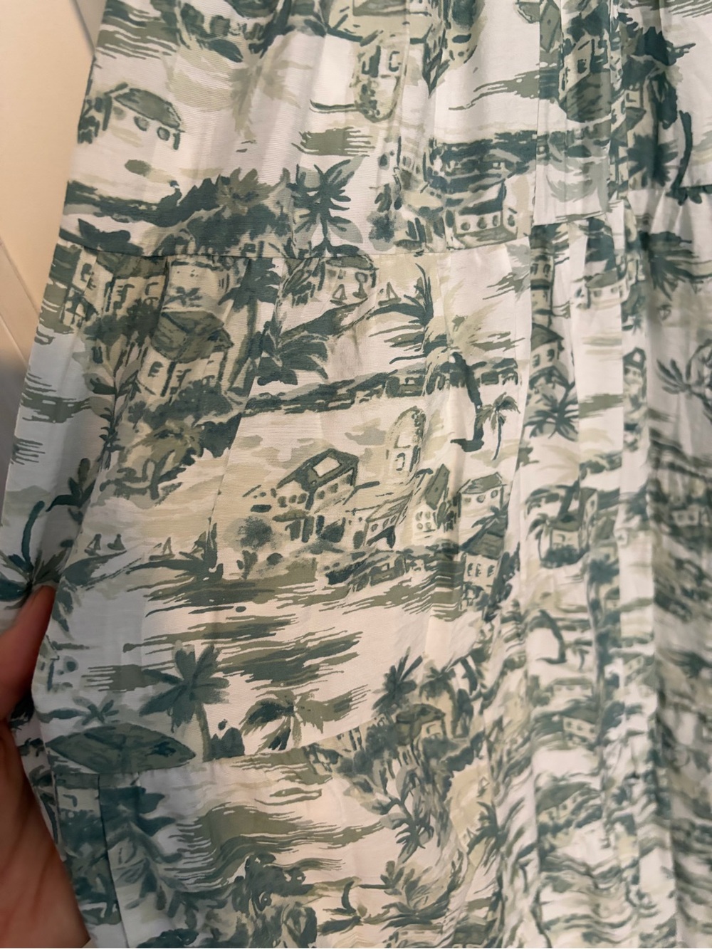 Green Toile Print Maxi Sun Dress - Picture 7 of 9